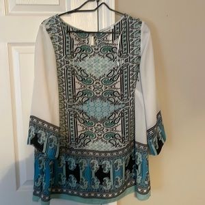 Card patterned blouse